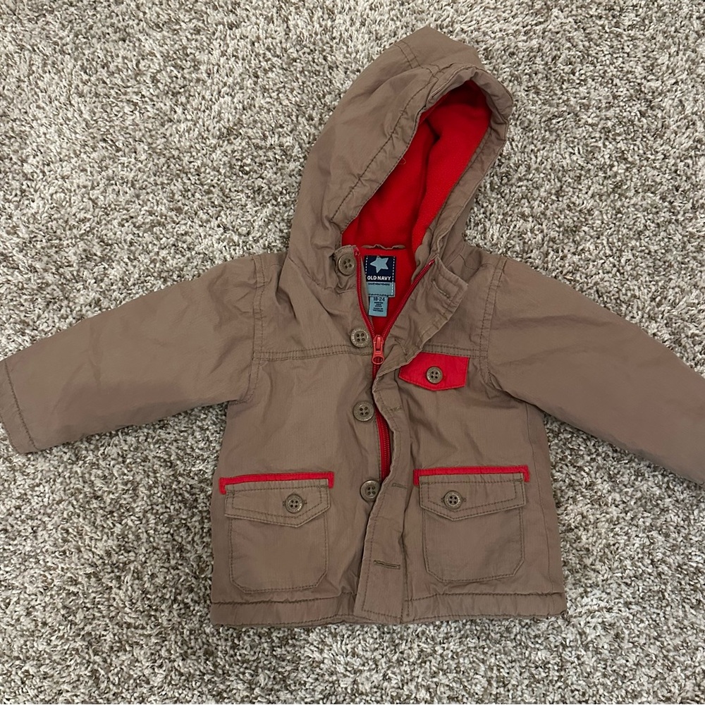 Old Navy Brown Jacket with Red Accents